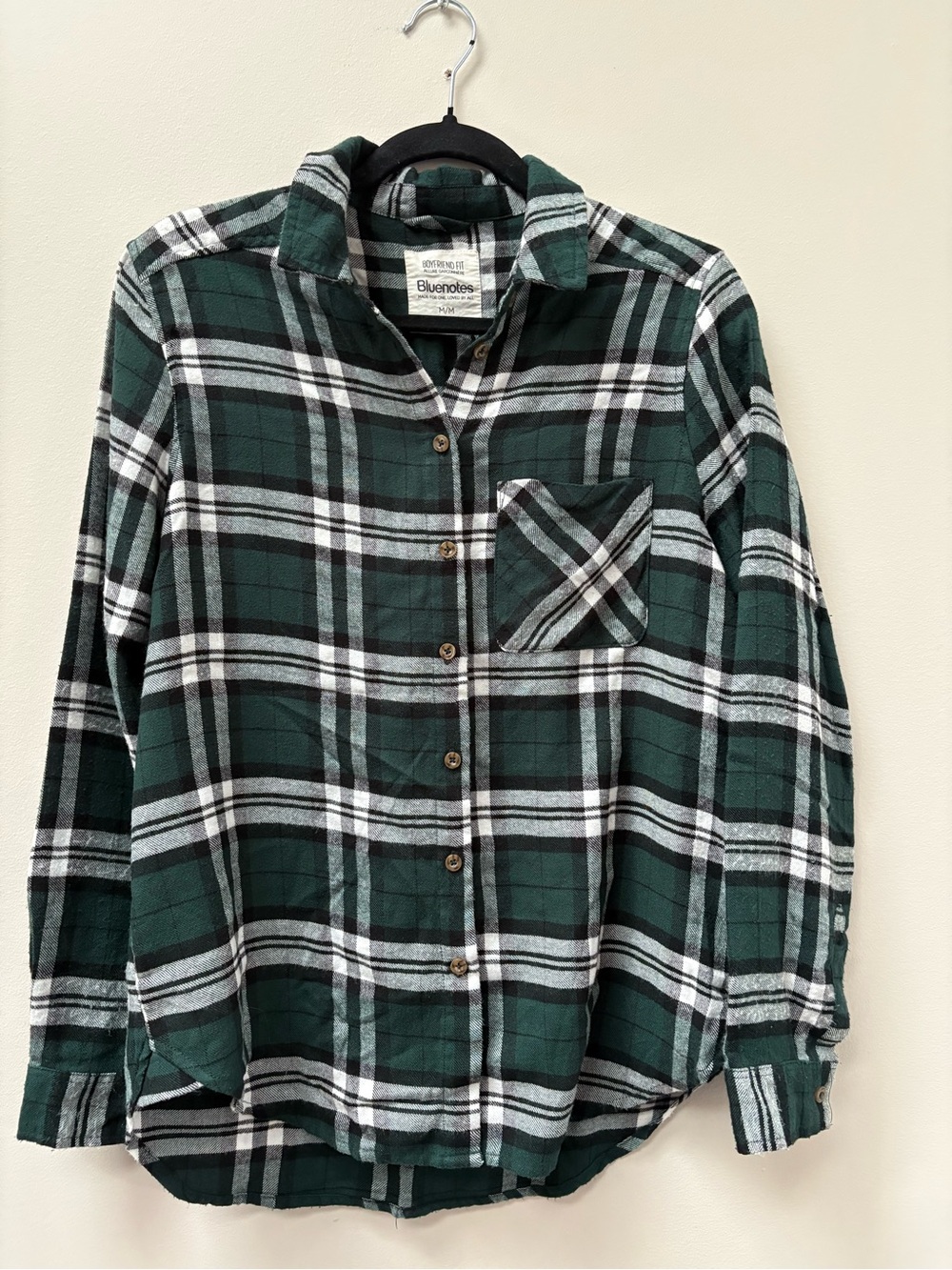 Bluenotes Green and Black Plaid Button-Down Shirt